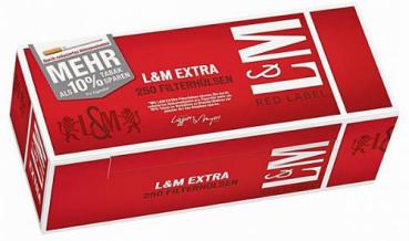 L&M Extra  Zigaretten Hülsen Red 250er